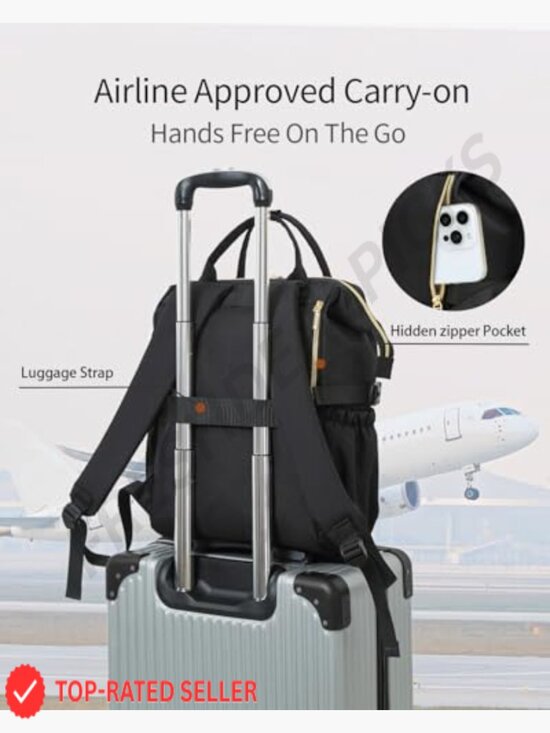 Laptop Backpack with USB Charging Port and Cup Holder for Work Travel College
